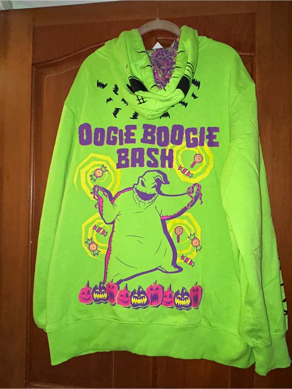Oogie Boogie Bash Neon Green Graphic Hoodie